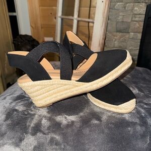 Easy Spirit Black Espadrille Wedges